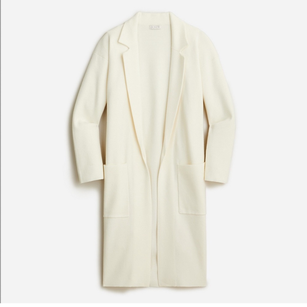 NWT JCrew Ella Open Front Sweater Blazer size medium Ivory Color
